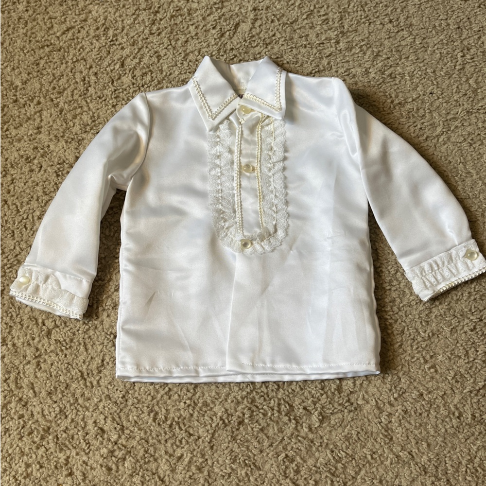 5/$25 Angelina Toddler Blouse White Size 2 2t Collar & Cuff Dress Shirt Fancy